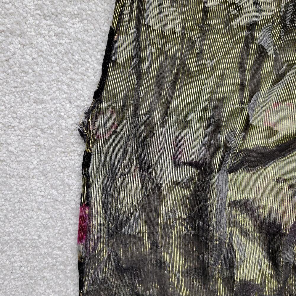 Zara Woman Floral Velvet Maxi Dress Black Gold Pink Womens Small - Picture 7 of 8